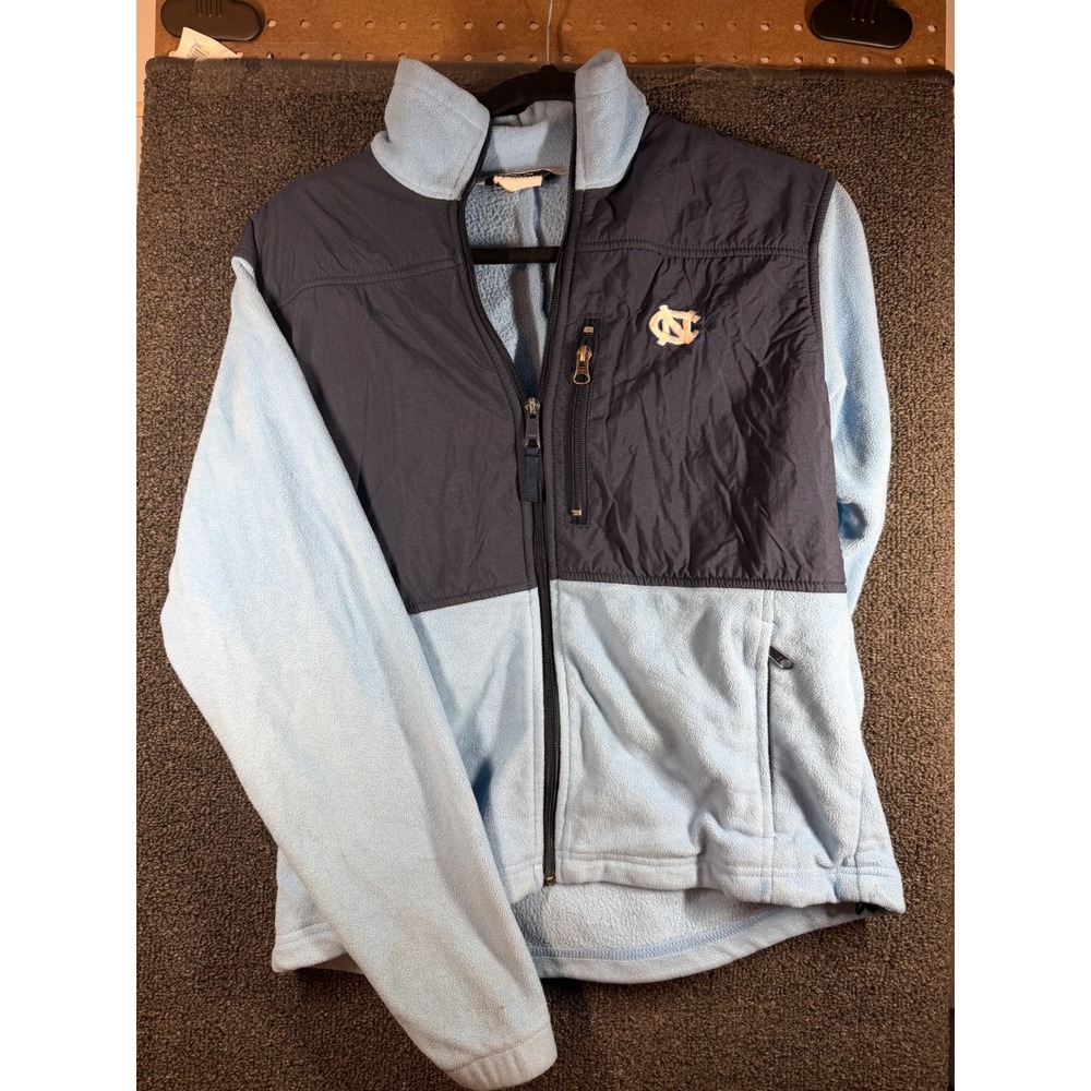 Columbia Fleece Jacket Mens XS Blue UNC Tar Heels Full Zip Mock Neck 188